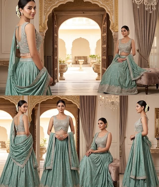 Rajshri Fashions Pastel Pink Floral Lehenga